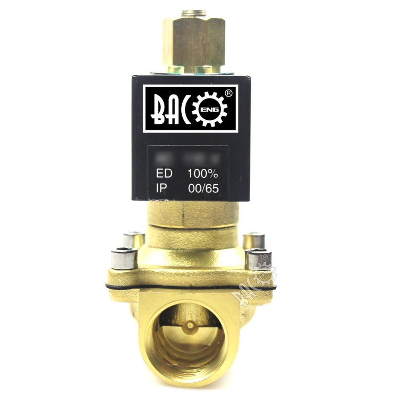 BACOENG 3/4" DC12V Electric Solenoid Valve (NPT, Brass, Normally Open) - Image 2